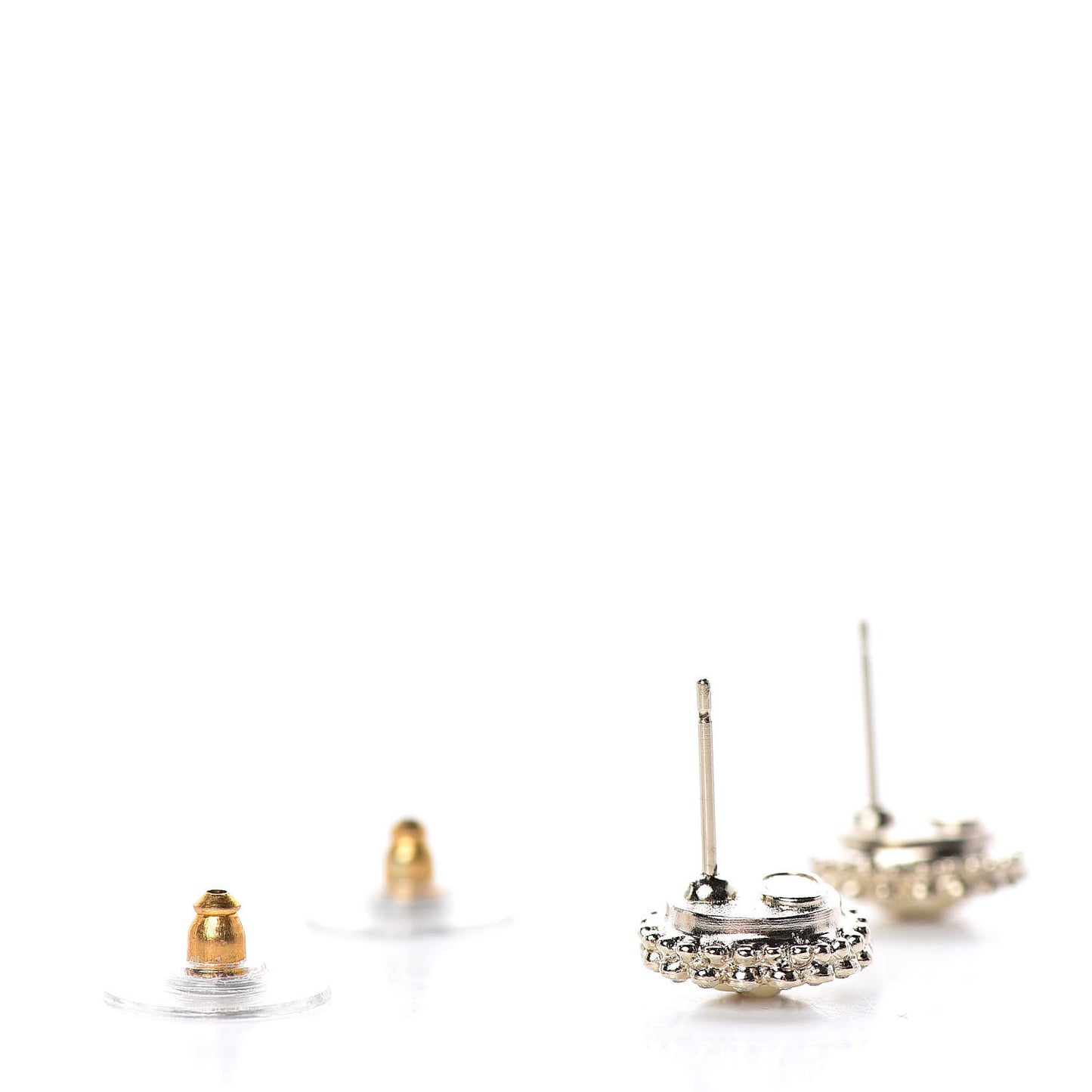 Pearl Crystal CC Earrings Gold