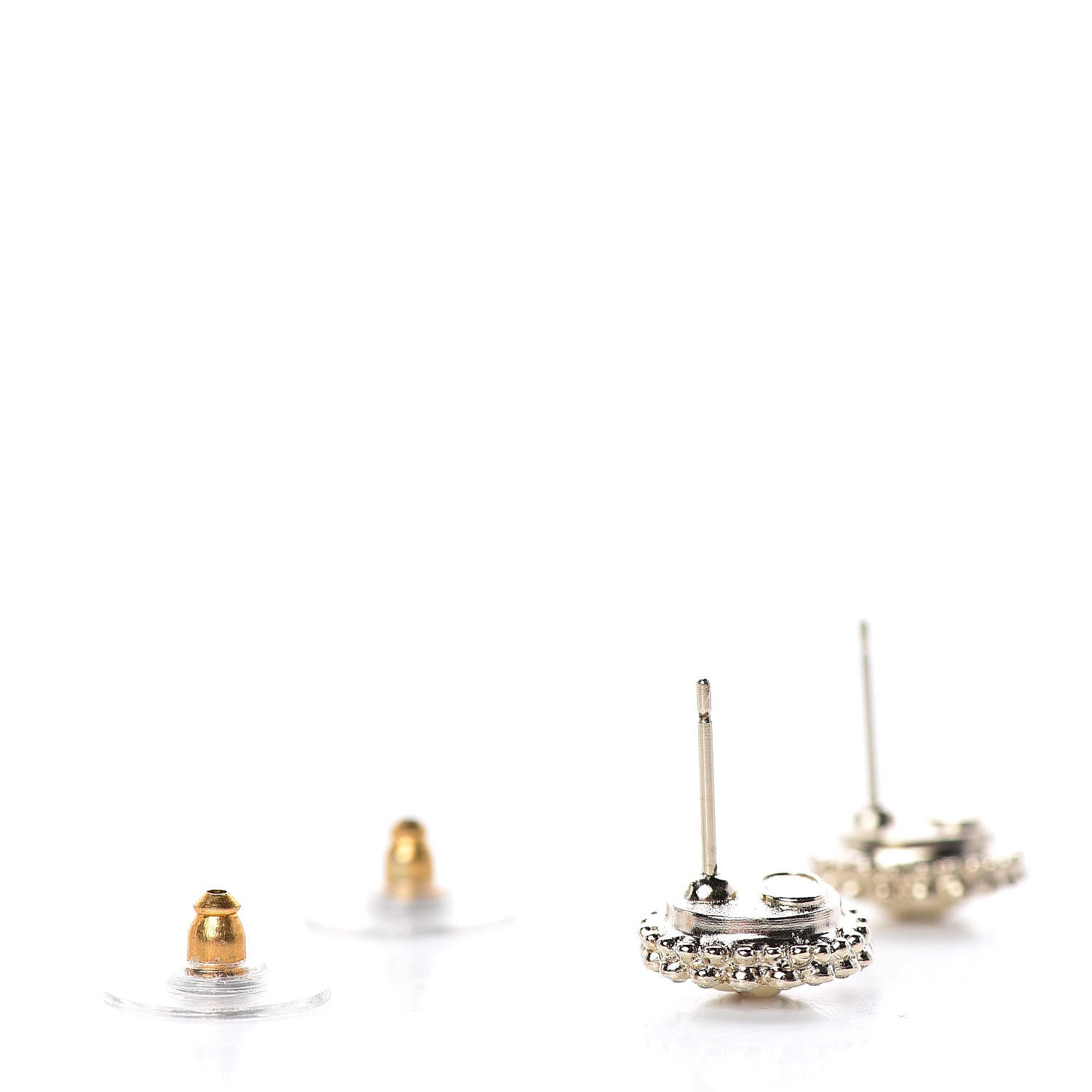 Chanel Pearl Crystal CC Earrings Gold 3 of 5