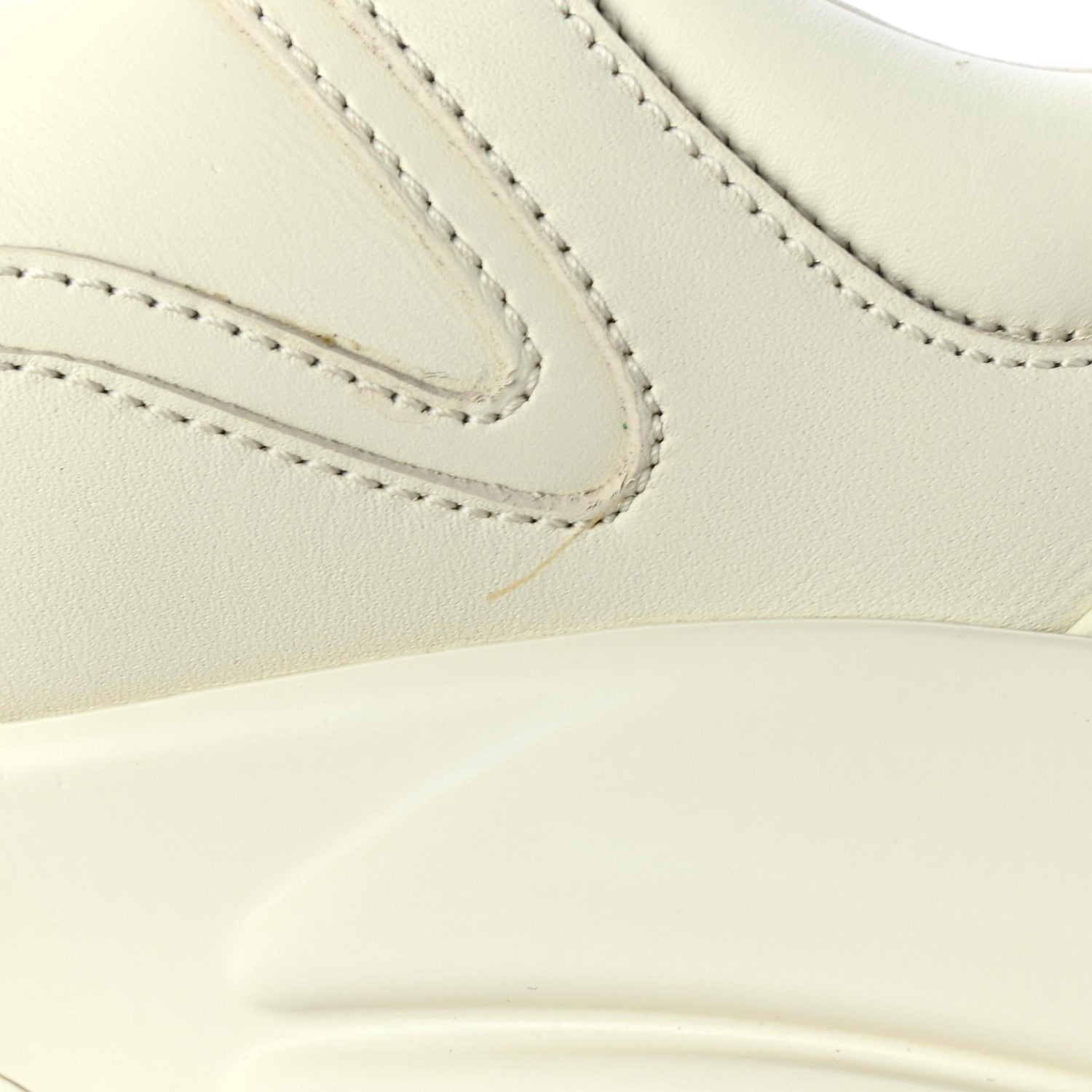Gucci Calfskin Logo Womens Rhyton Sneakers 37 Ivory 10 of 11
