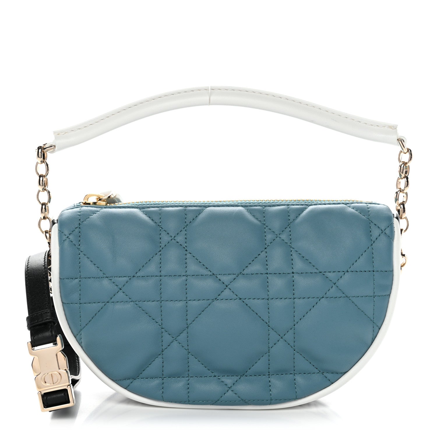 Christian Dior Lambskin Cannage Small Dior Vibe Hobo Bag Cloud Blue 1 of 10