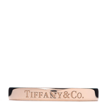 Tiffany 18K Rose Gold Logo Band Ring 57 8 1 of 4