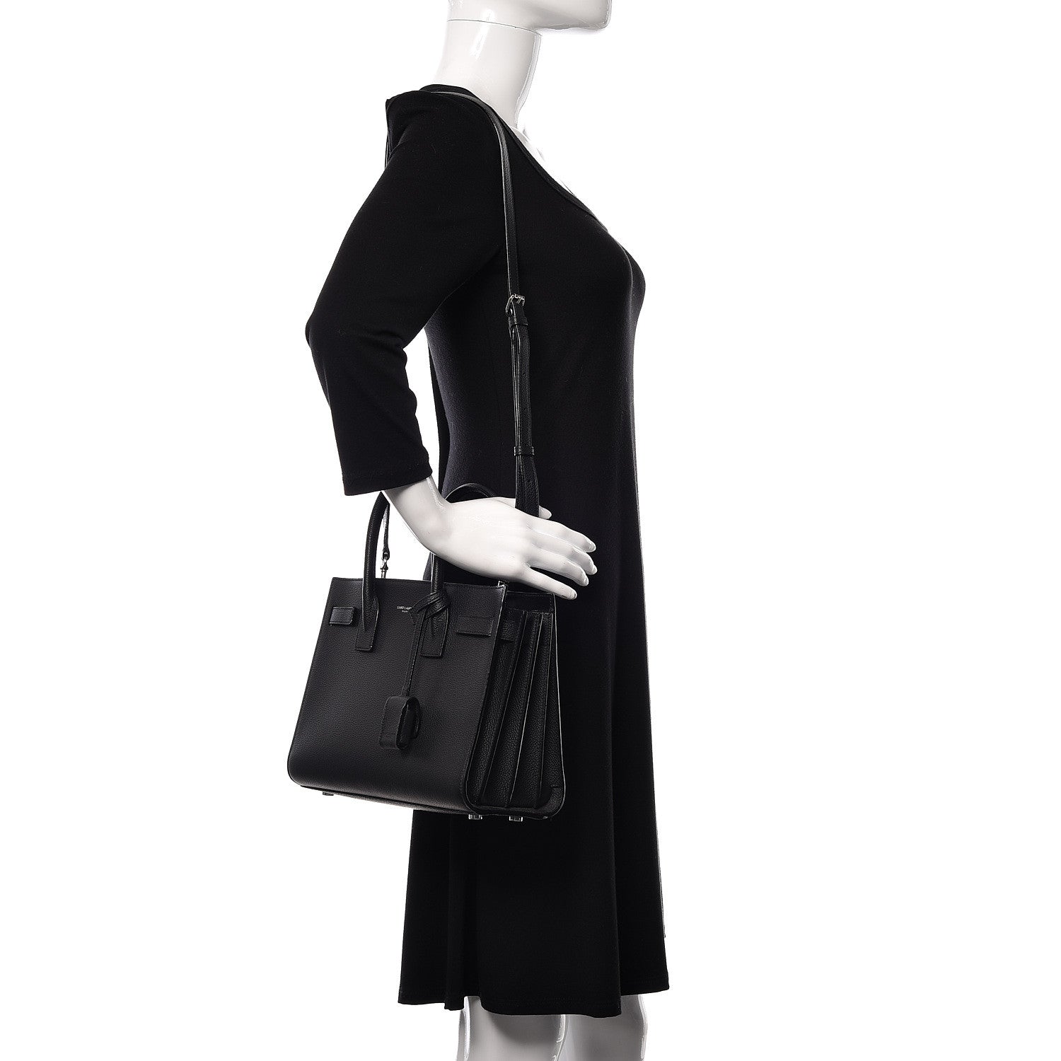 Saint Laurent Grained Calfskin Baby Sac De Jour Black 2 of 8