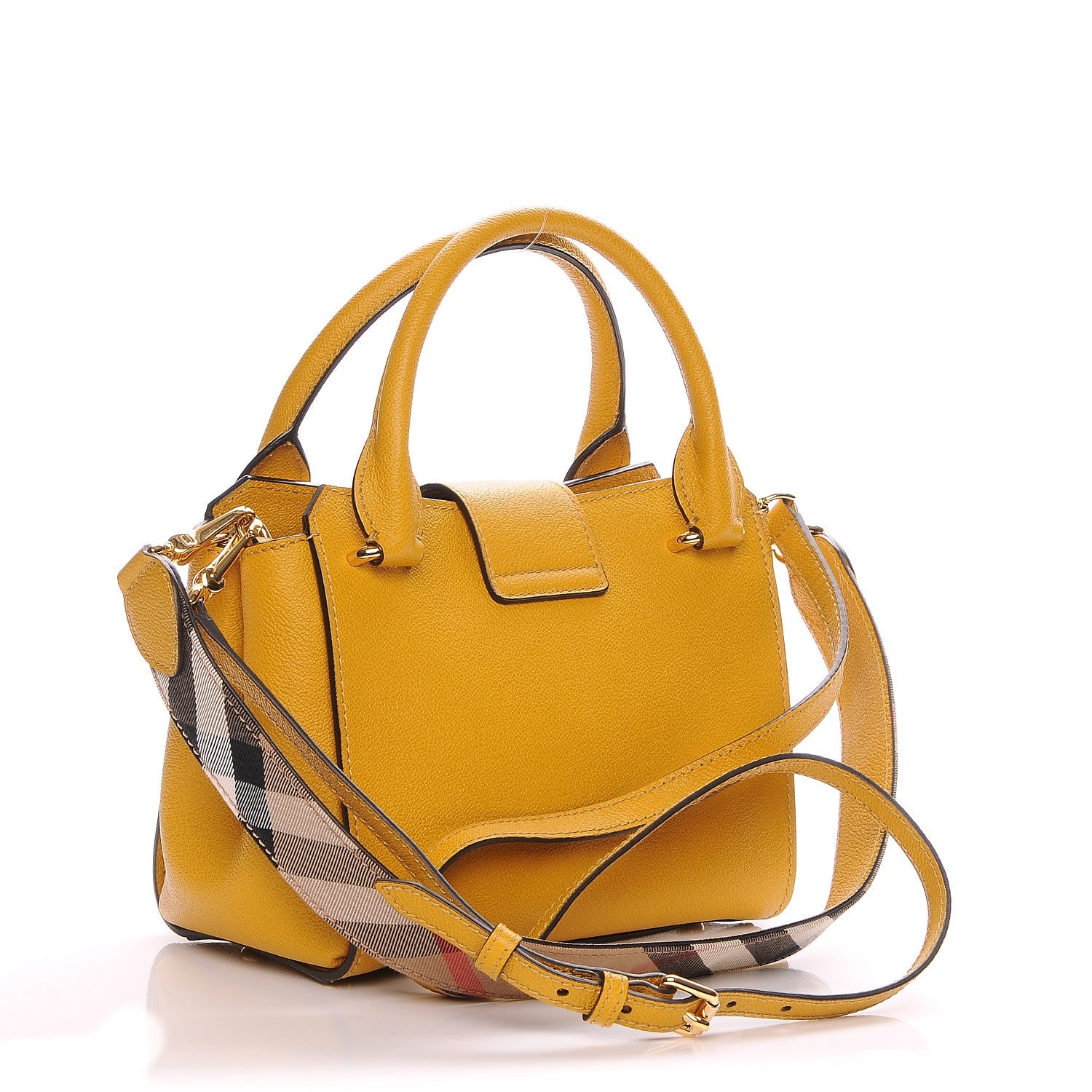 Burberry Soft Grain Calfskin Small Buckle Tote Bright Straw 5 of 10