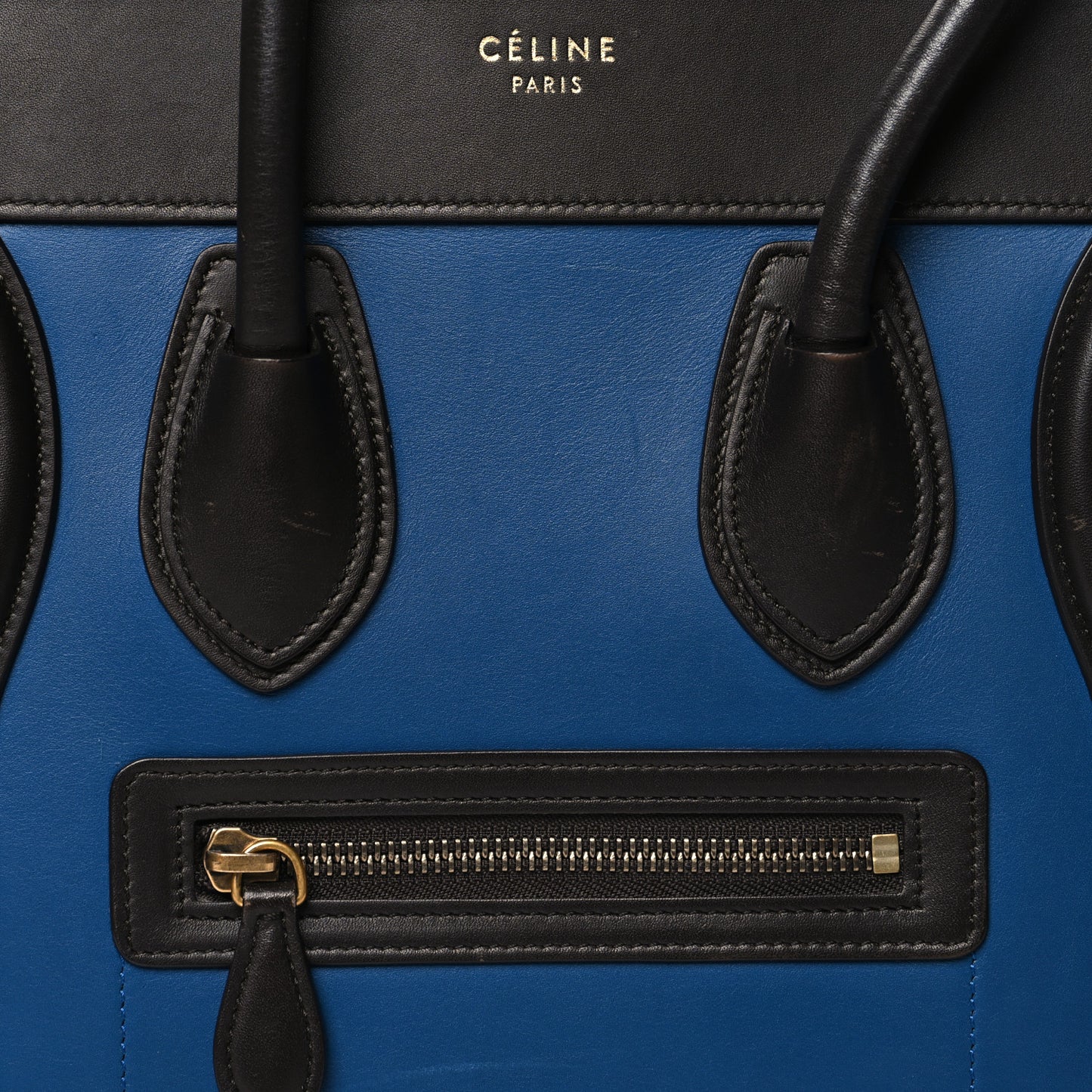 Smooth Calfskin Micro Tri-Color Luggage Sea