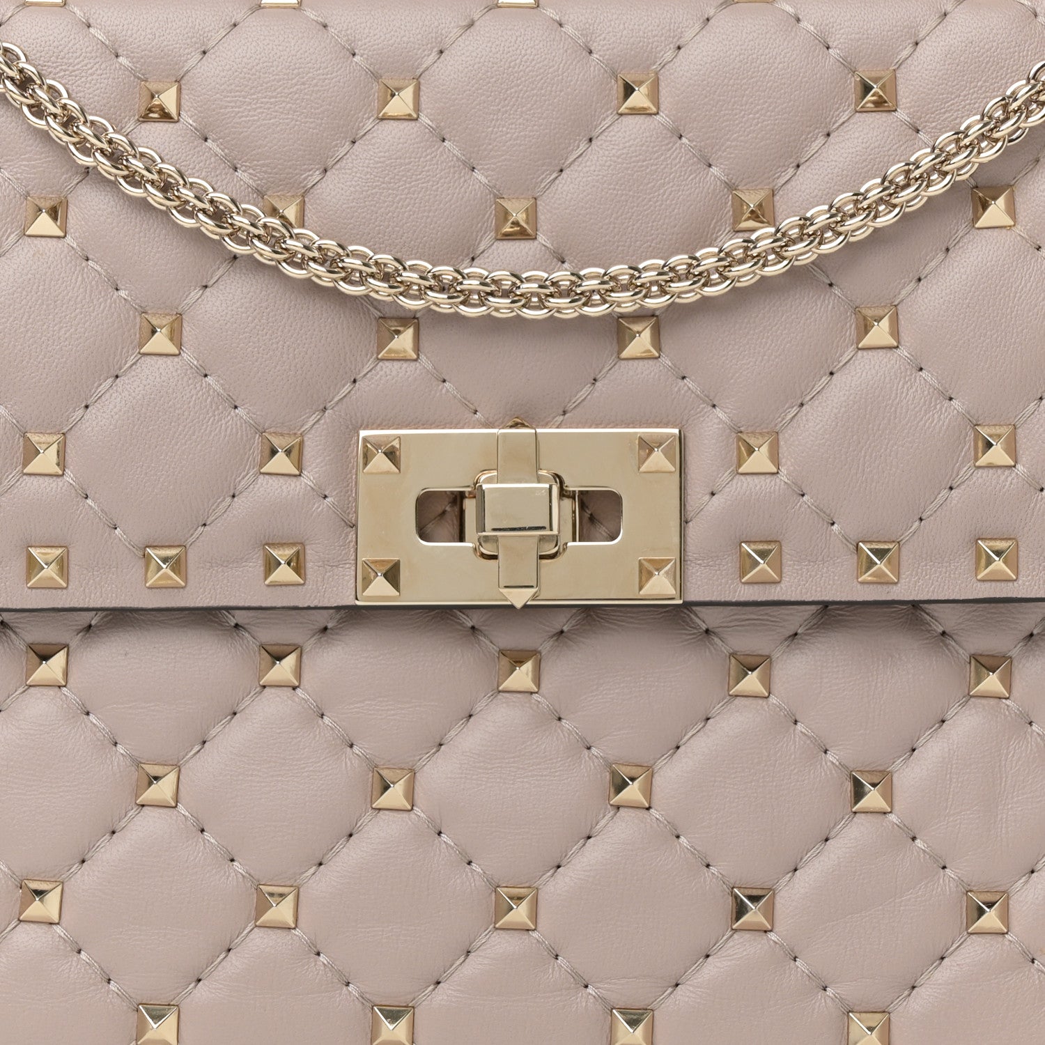 Valentino Garavani Lambskin Medium Rockstud Spike Shoulder Bag Poudre 7 of 14
