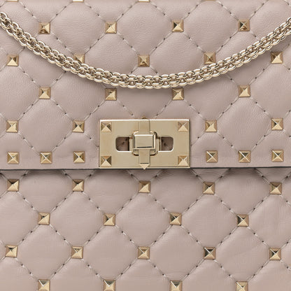 Valentino Garavani Lambskin Medium Rockstud Spike Shoulder Bag Poudre 7 of 14