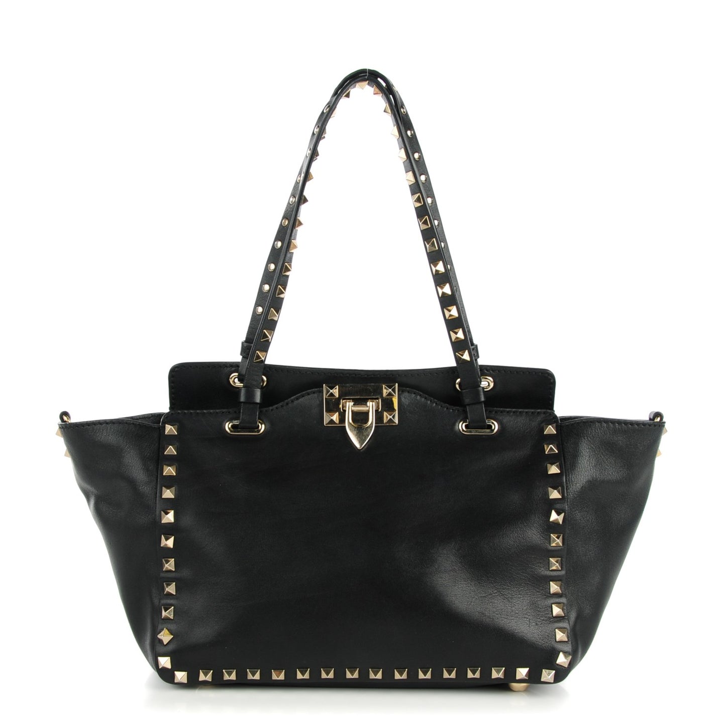 Vitello Small Rockstud Tote Black