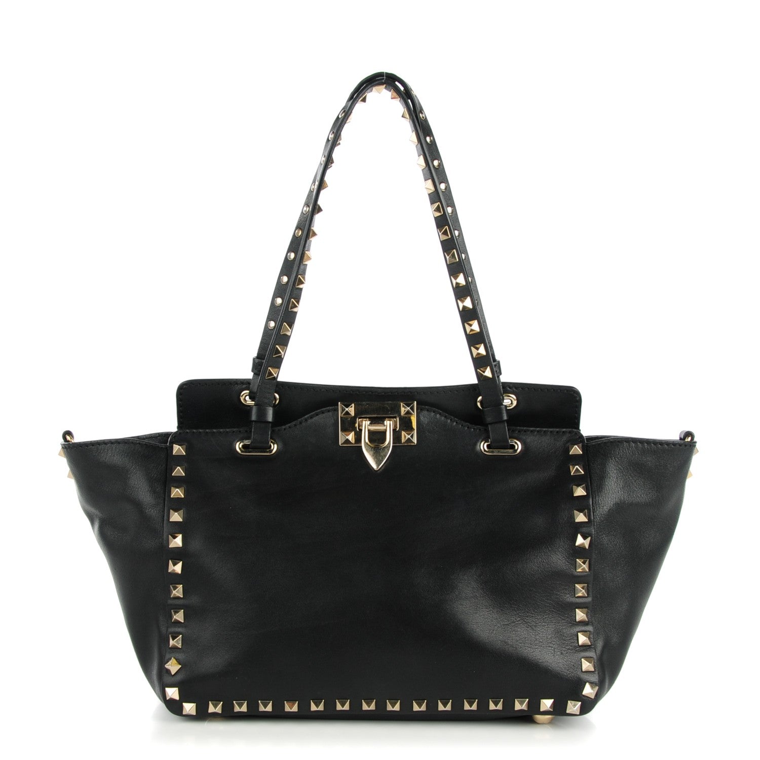 Valentino Garavani Vitello Small Rockstud Tote Black 1 of 7