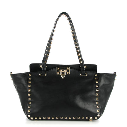 Valentino Garavani Vitello Small Rockstud Tote Black 1 of 7