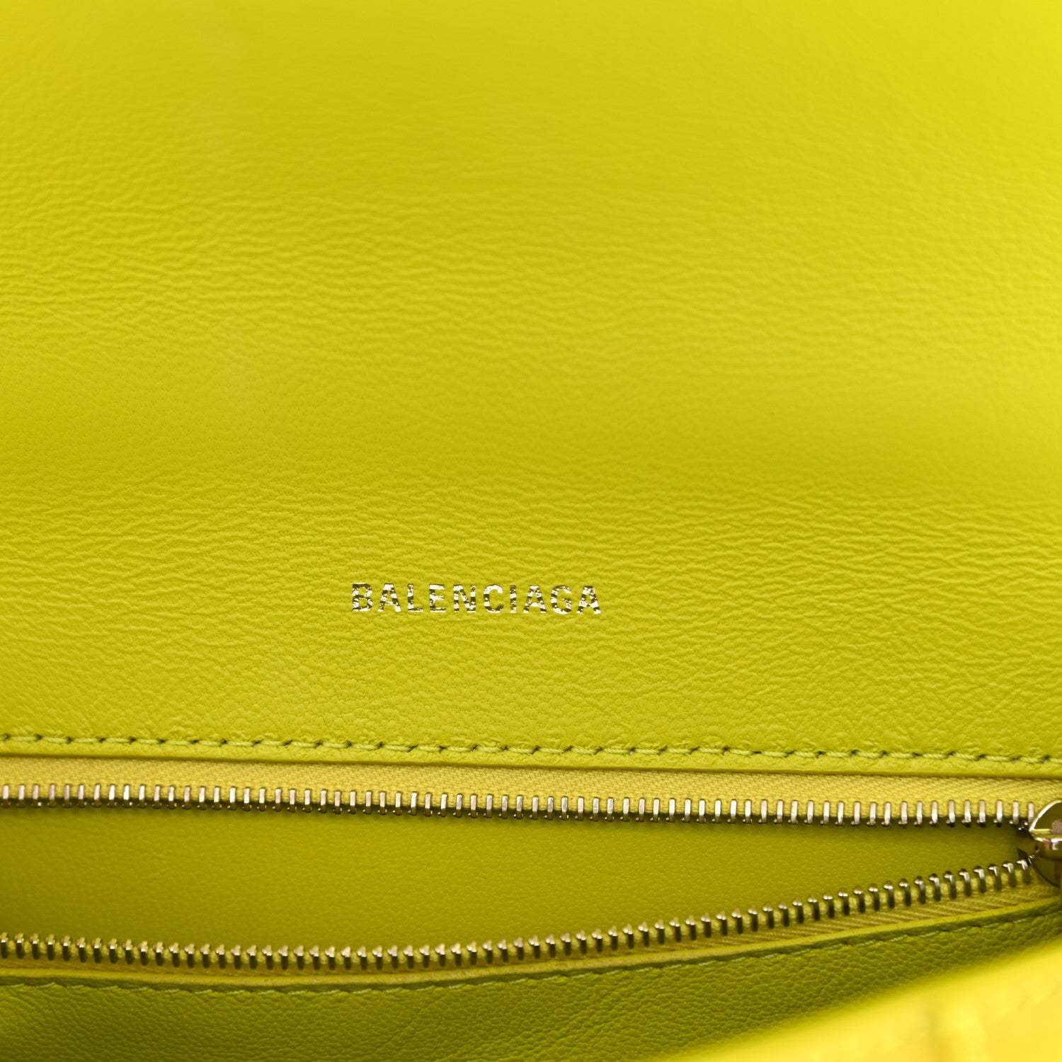 Balenciaga Grained Calfskin Small Hourglass Top Handle Bag Lime 6 of 10