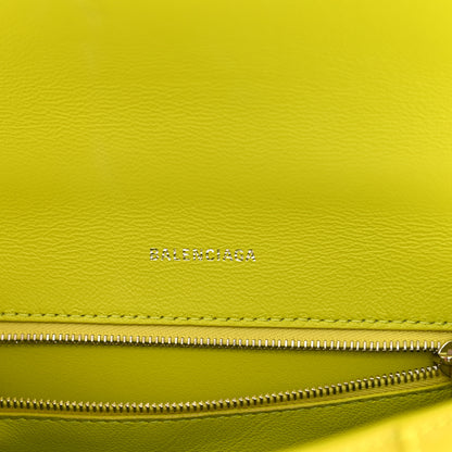 Balenciaga Grained Calfskin Small Hourglass Top Handle Bag Lime 6 of 10