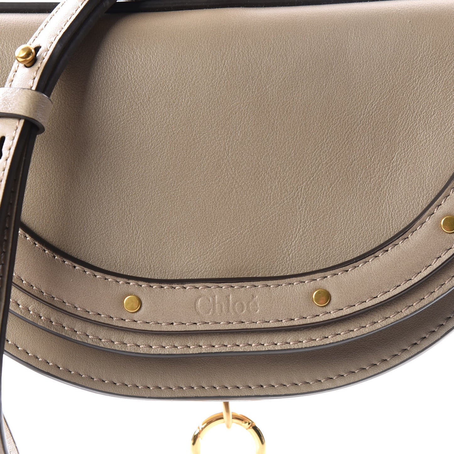 Calfskin Small Nile Bracelet Minaudiere Bag Motty Grey