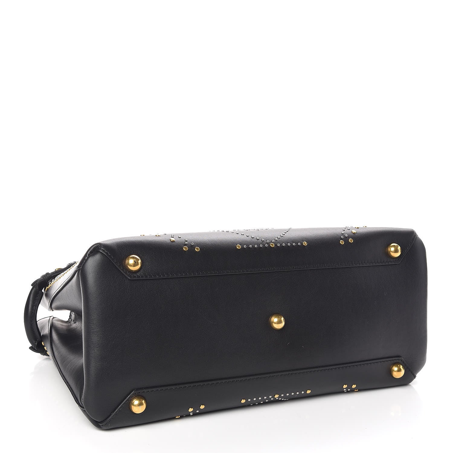 Burberry Smooth Calfskin Riveted Medium Banner Tote Black 4 of 10