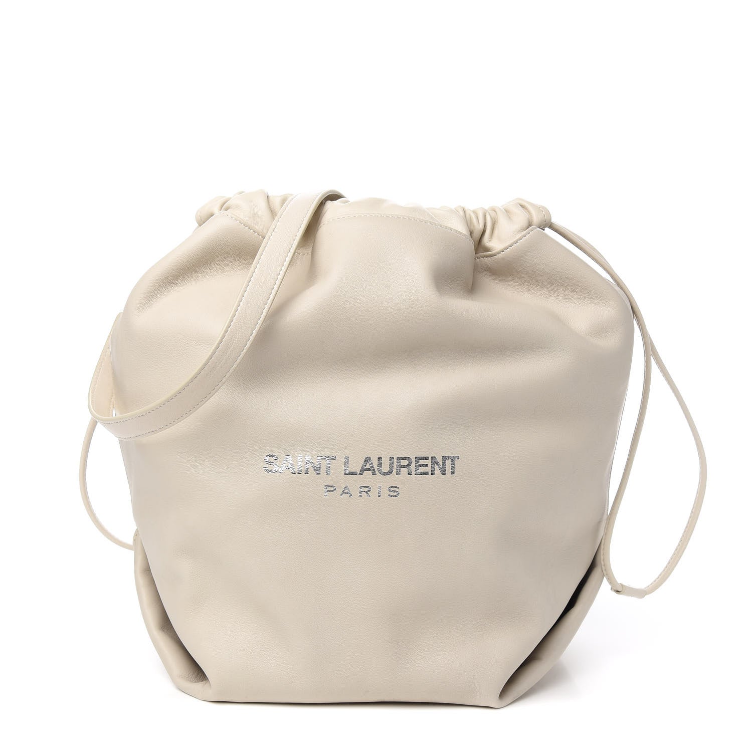 Saint Laurent Lambskin Teddy Drawstring Bag Crema Soft 2 of 10