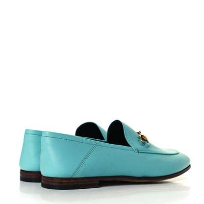 Gucci Lambskin Womens Brixton Horsebit Loafers 37.5 New Acquamarine 4 of 9