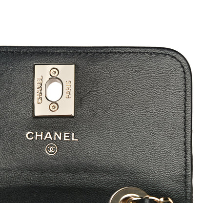 Chanel Lambskin Quilted Trendy CC Card Holder On Chain Black 11 of 12