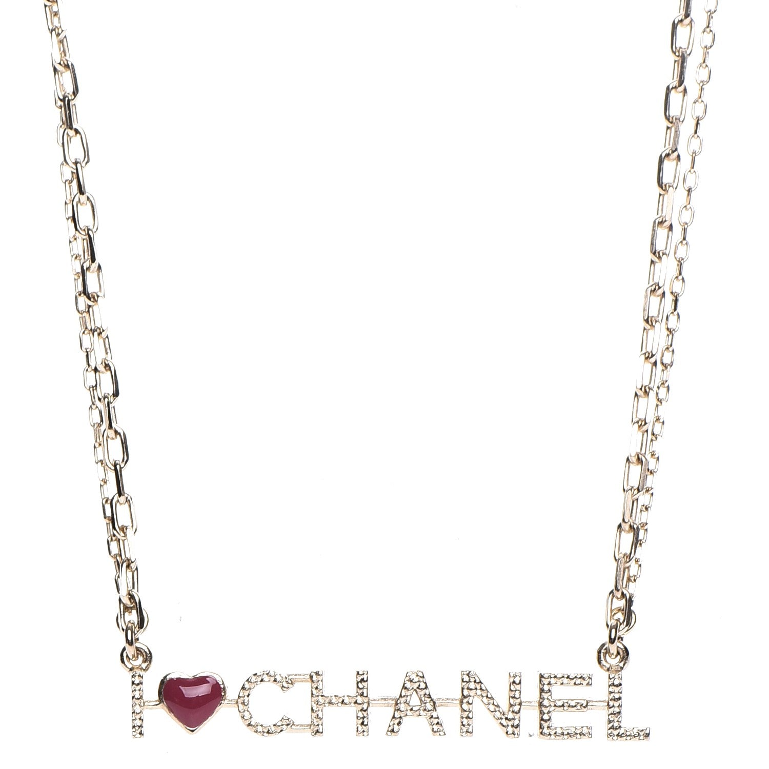 Chanel Chain I Heart Necklace Gold 1 of 7