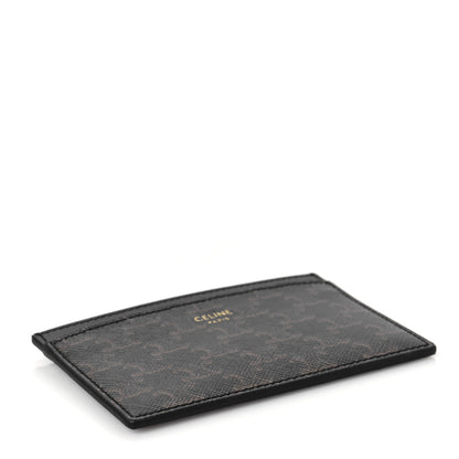 Celine Triomphe Canvas Card Holder Black 4 of 5