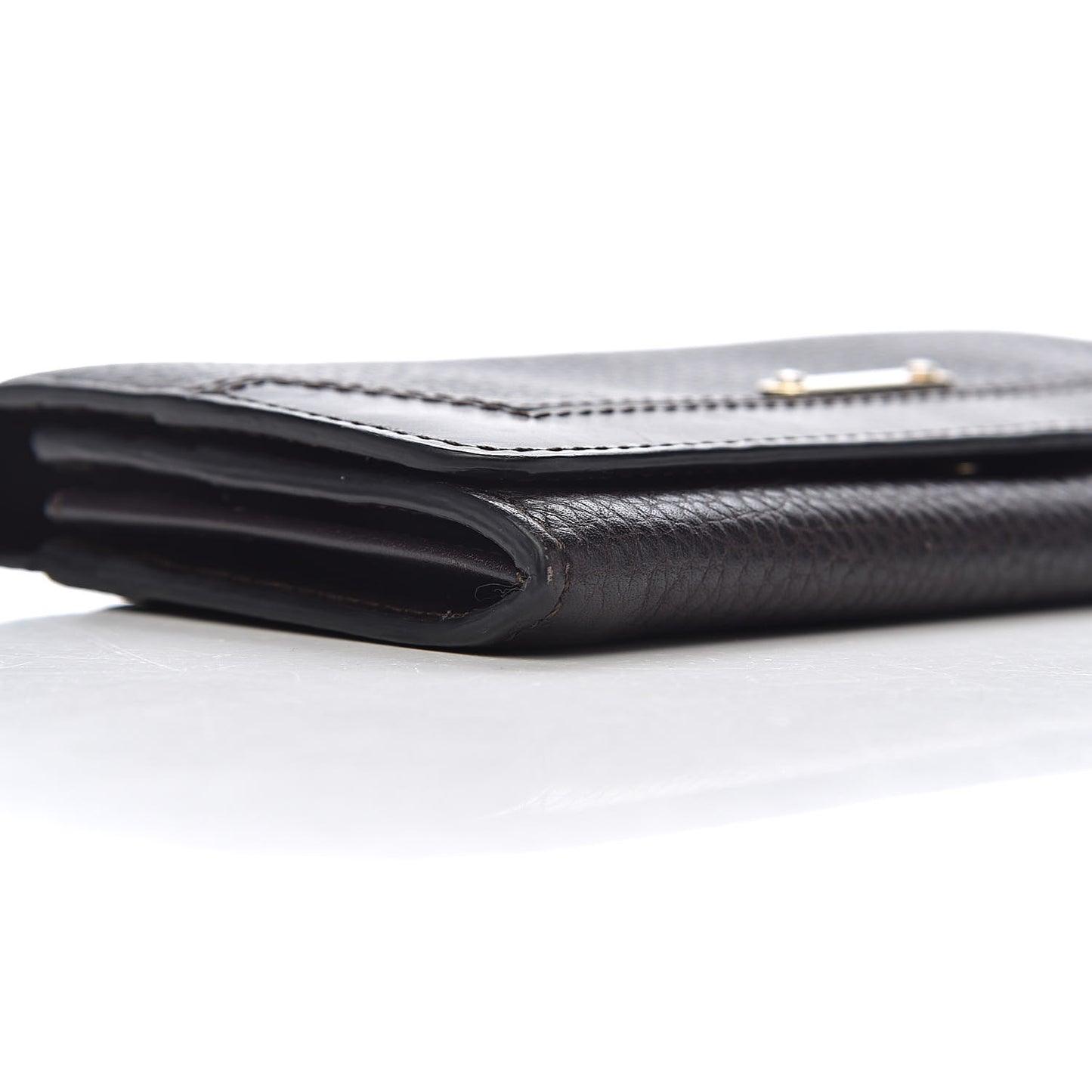 Grain Calfskin Continental Wallet Black