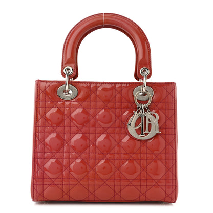 Christian Dior Patent Cannage Medium Lady Dior Red 1 of 11