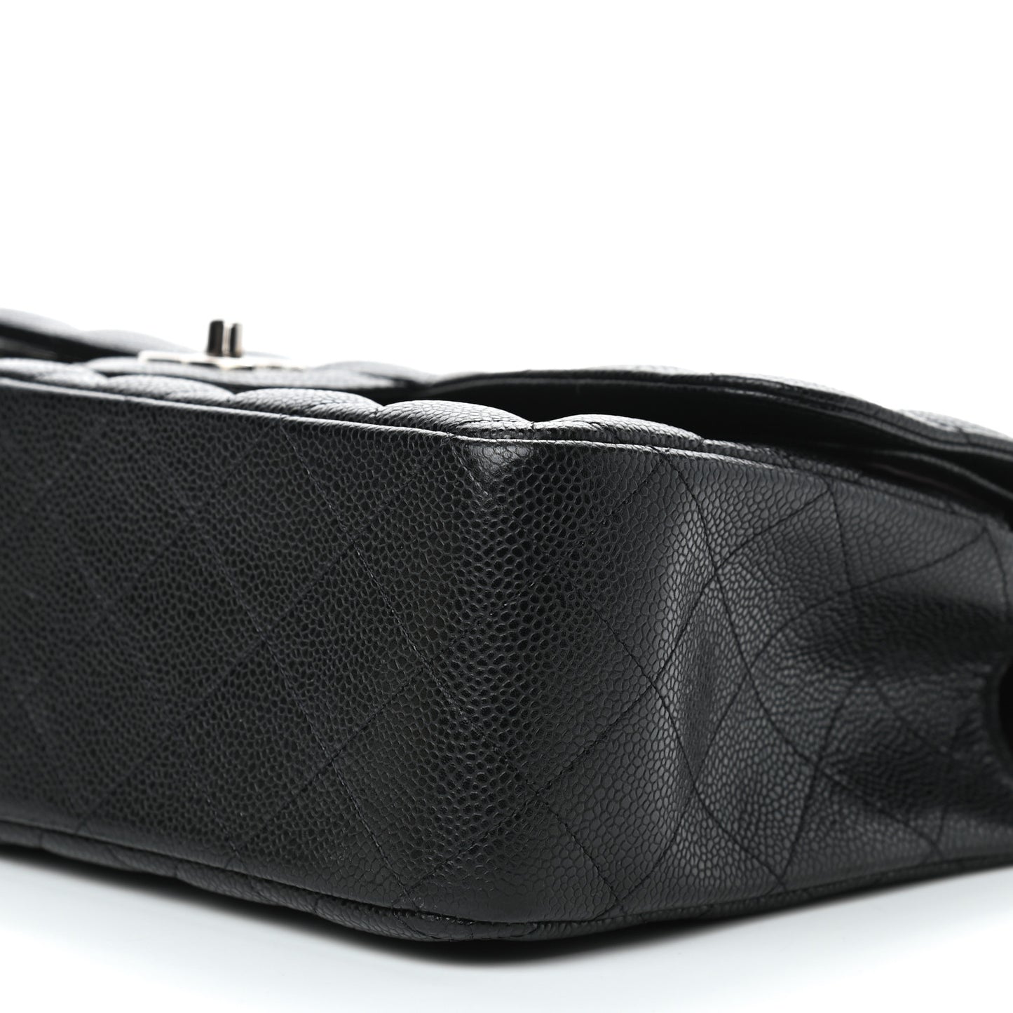 Caviar Quilted Jumbo Double Flap Black