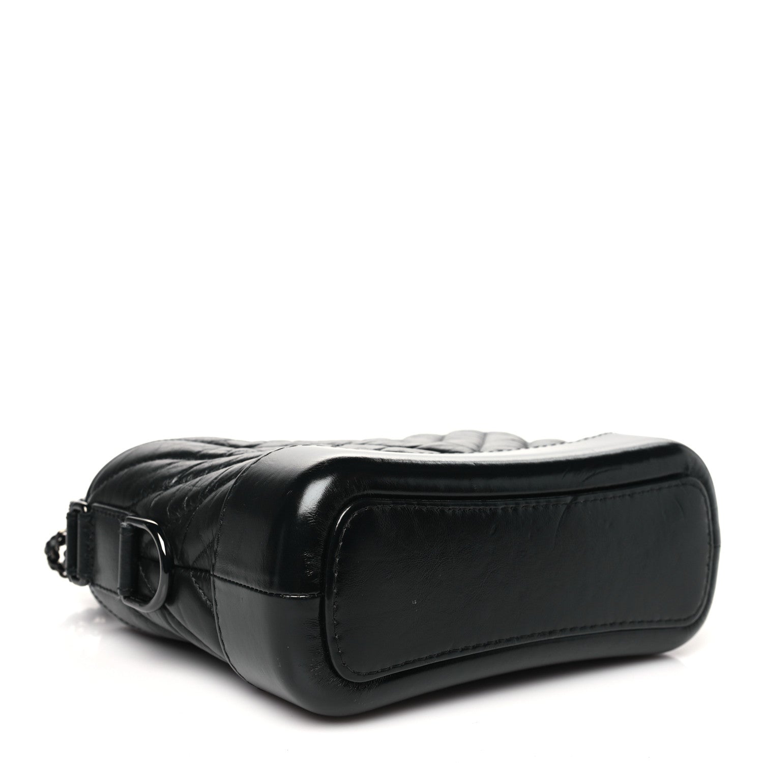 Chanel Aged Calfskin Chevron Quilted Small Gabrielle Hobo So Black 4 of 10