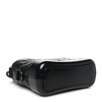 Chanel Aged Calfskin Chevron Quilted Small Gabrielle Hobo So Black 4 of 10