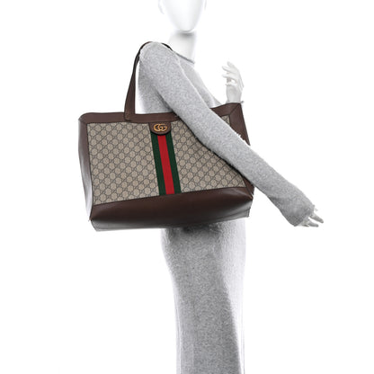 Gucci GG Supreme Monogram Web Ophidia Tote Brown 2 of 18