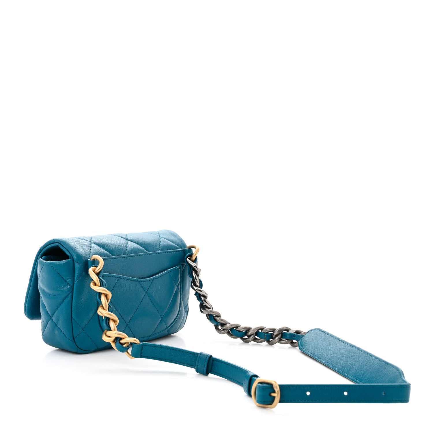 Chanel Lambskin Quilted Chanel 19 Waist Bag Blue 3 of 10