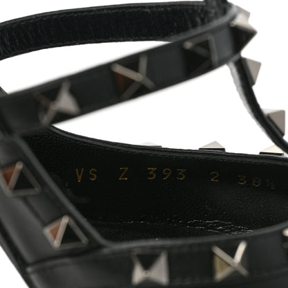 Valentino Garavani Calfskin Nappa Rockstud Ankle Strap 100mm Pumps 38.5 Black 6 of 9