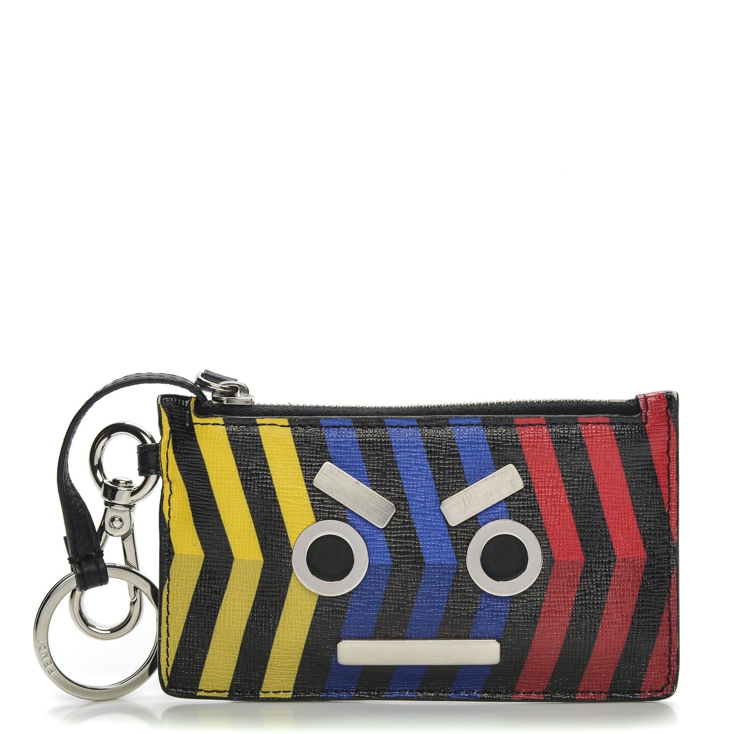 Saffiano No Words Faces Card Holder Key Case Multicolor