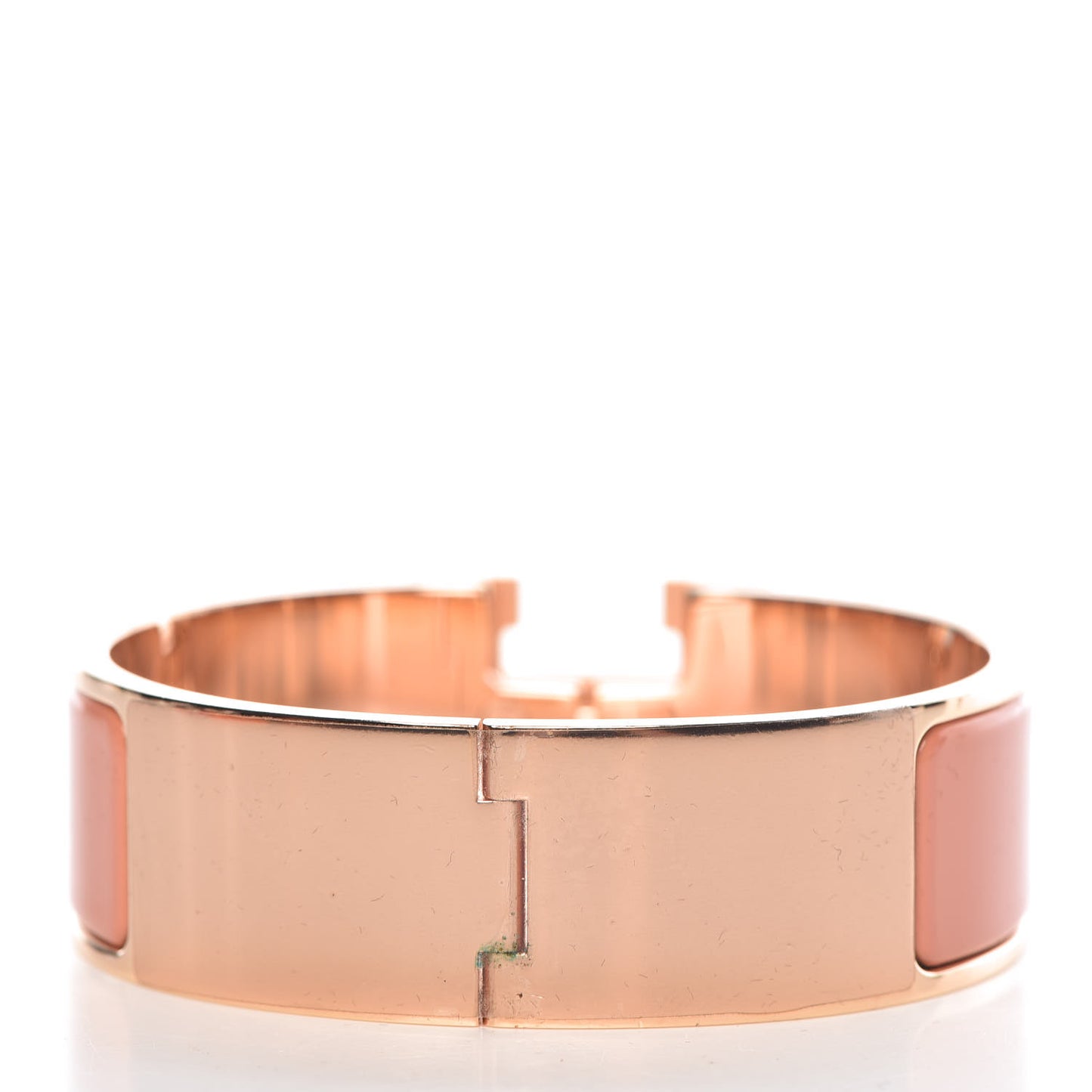 Enamel Wide Clic Clac H Bracelet GM Rose Saumon