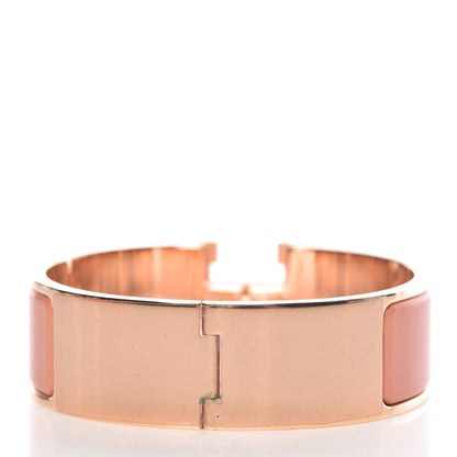 Hermes Enamel Wide Clic Clac H Bracelet GM Rose Saumon 3 of 6
