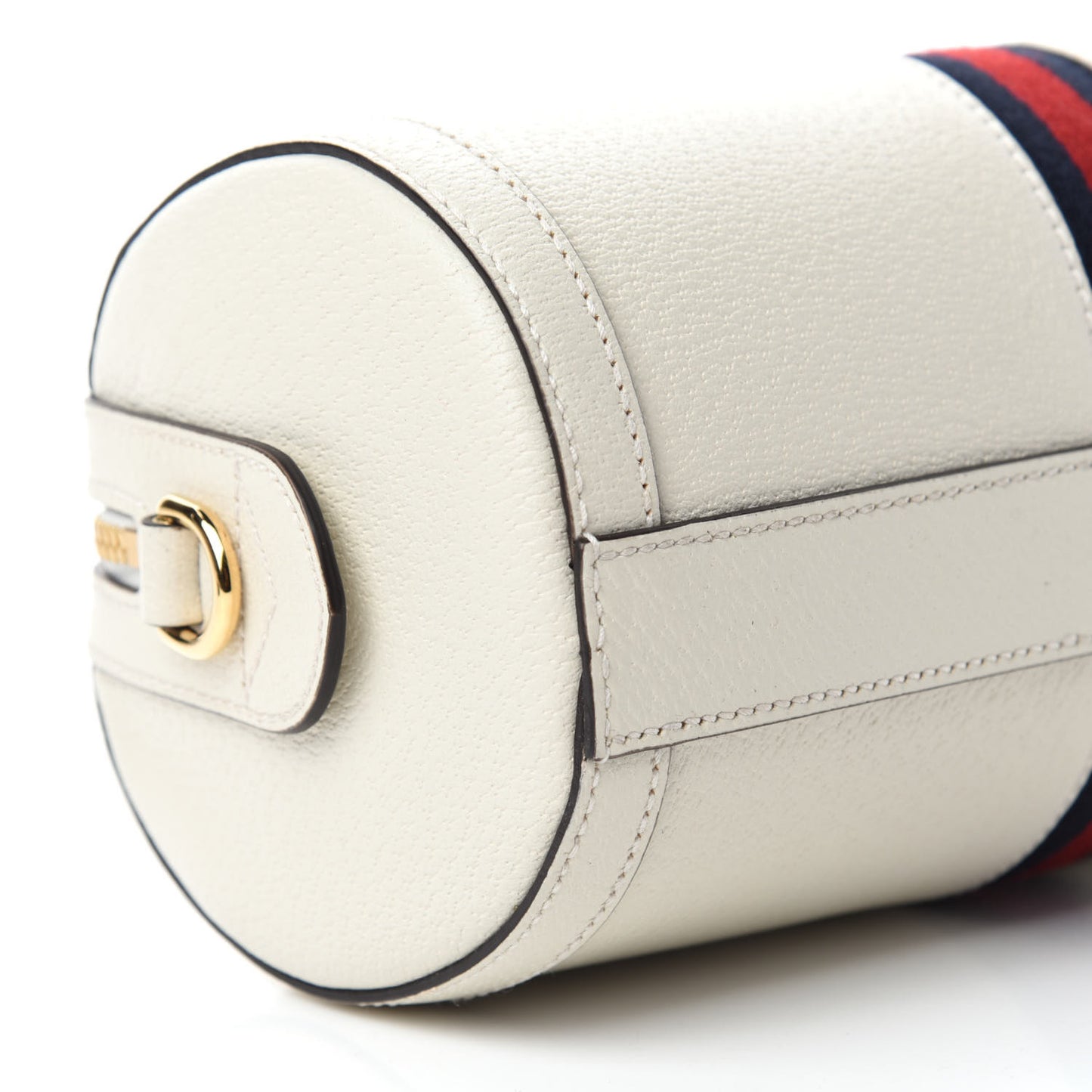 Textured Calfskin Ophidia Boston Bag Mystic White
