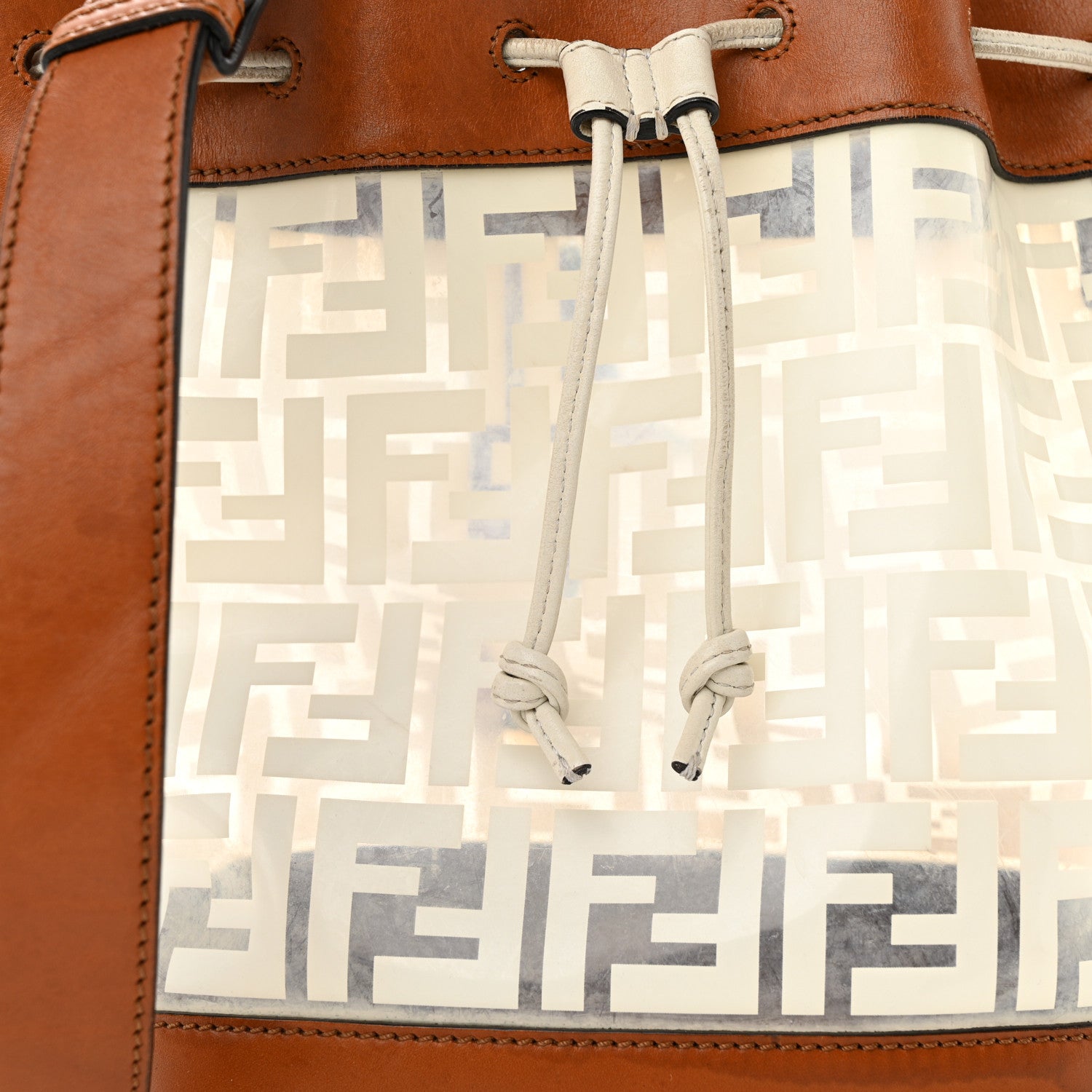 Fendi TPU FF Vitello Aura F is Fendi Grande Mon Tresor Bucket Bag White Cuoio 8 of 21