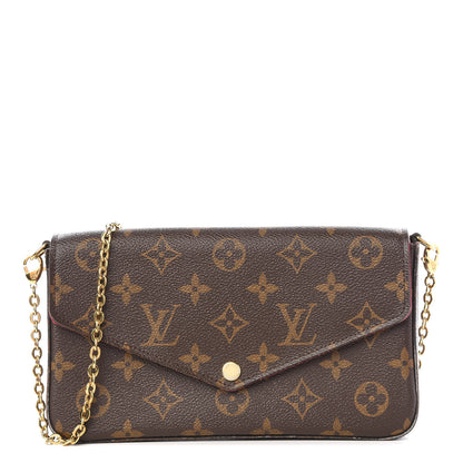 Louis Vuitton Monogram Pochette Felicie Chain Wallet Fuchsia 1 of 9