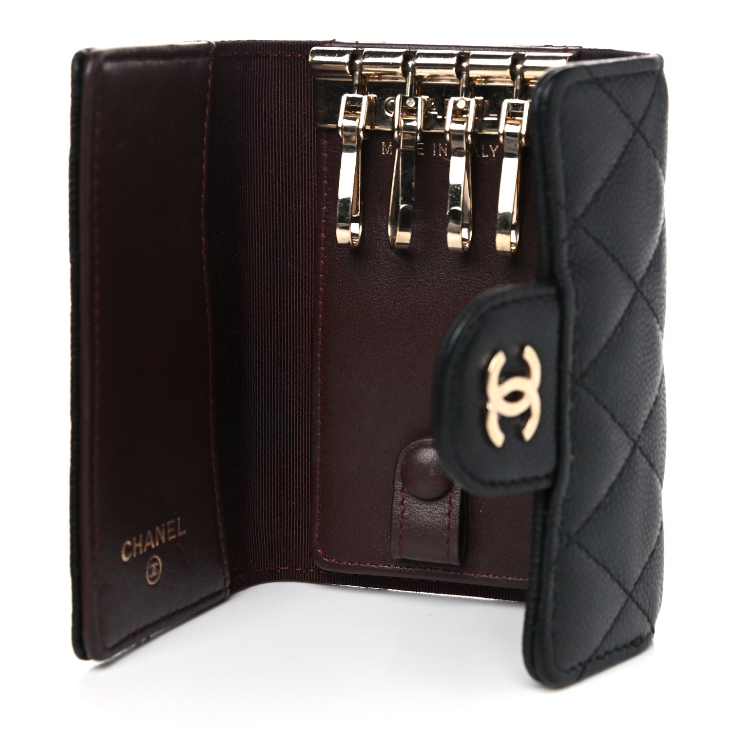 Chanel Caviar Quilted Classic 4 Key Holder Wallet Black 5 of 14