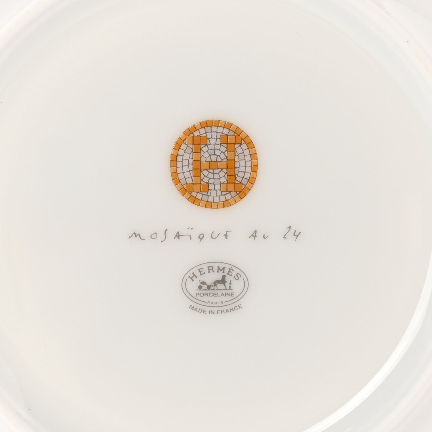 Hermes Porcelain Mosaique Au 24 Platine Soup Plate Set of 2 5 of 7