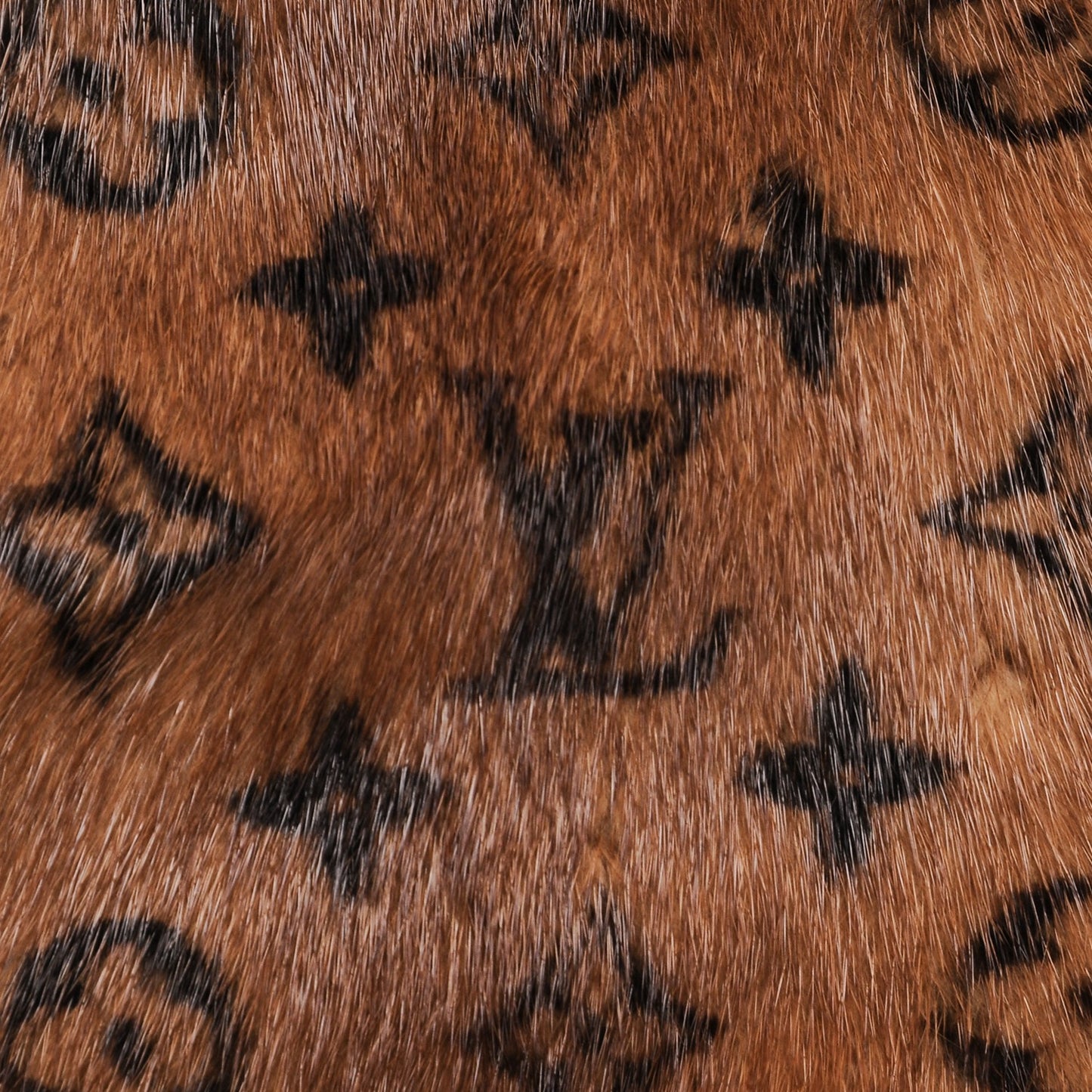 Monogram Mink Fur Scarf Stole Wrap