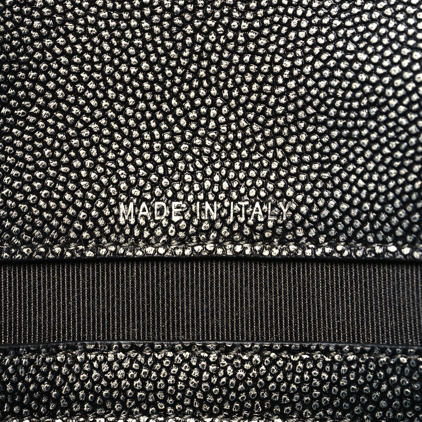 Metallic Caviar Quilted Medium Golden Class Pouch Dark Grey