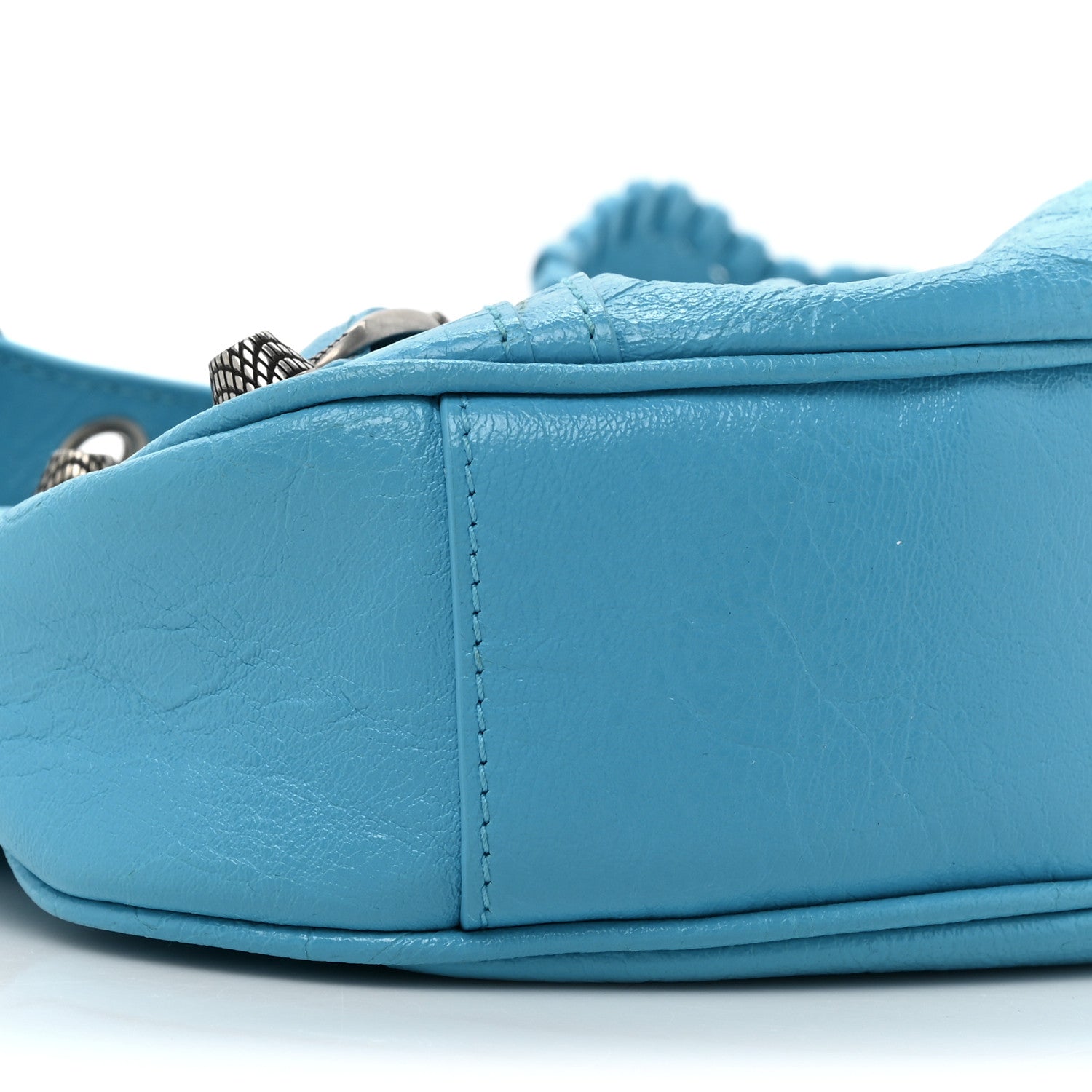 Balenciaga Agneau Arena Le Cagole Shoulder Bag XS Cyan 10 of 11