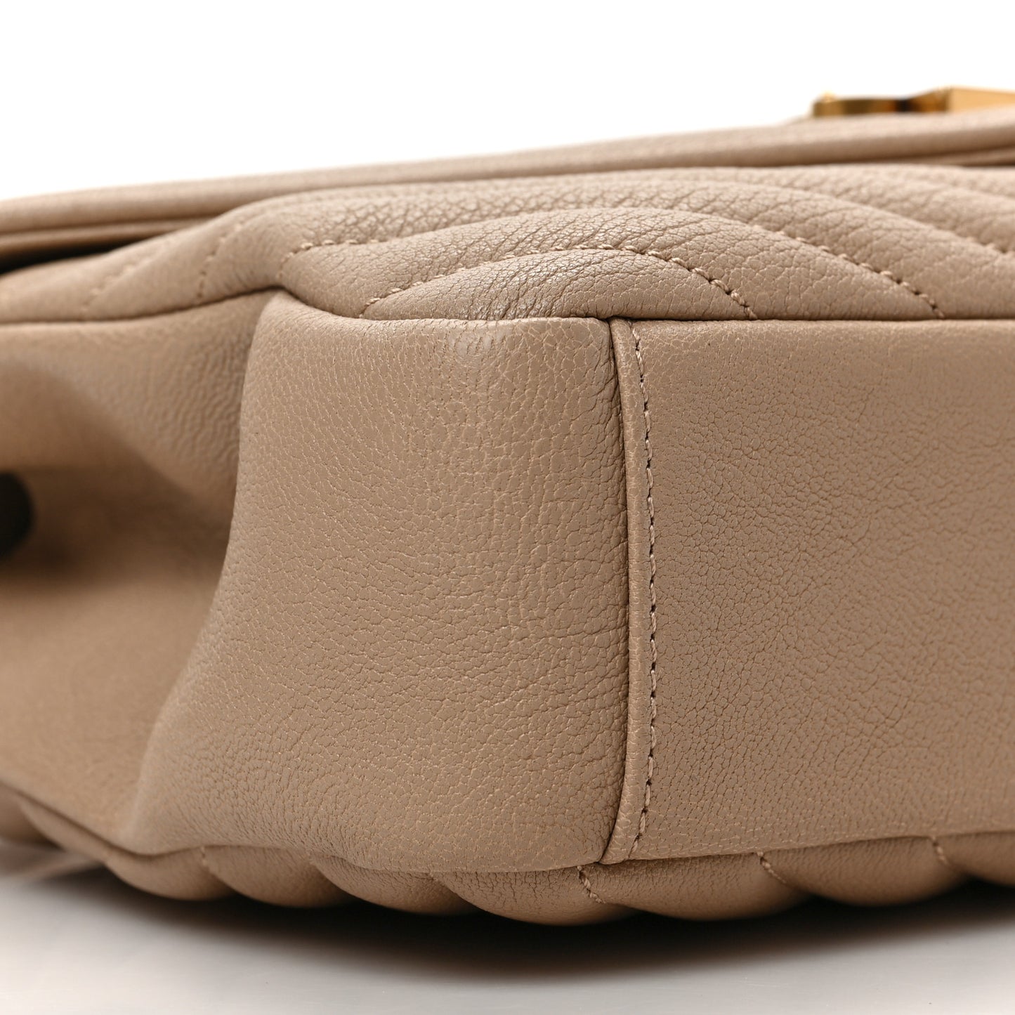 Sheepskin Matelasse Chevron Monogram Medium College Bag Dark Beige