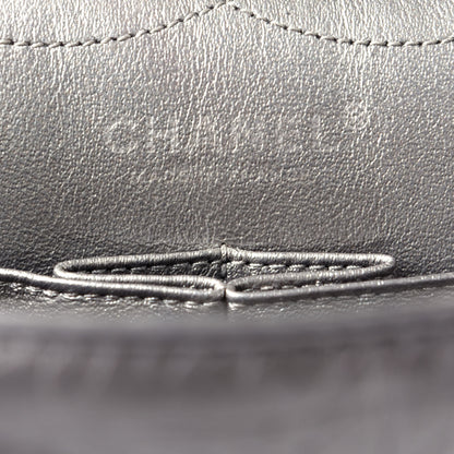 Chanel Metallic Aged Calfskin Quilted 2.55 Reissue 227 Flap Argent Fonce 6 of 9