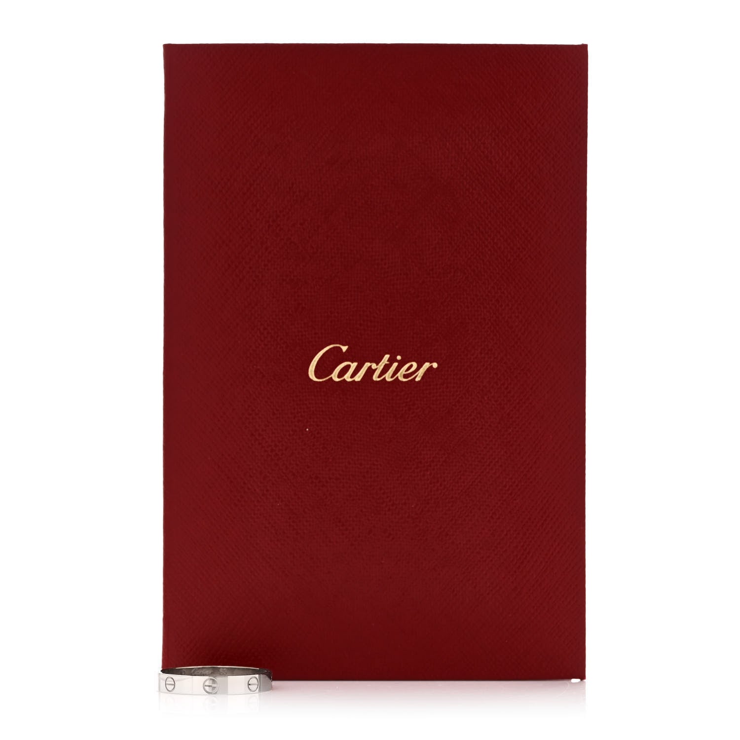 Cartier 18K White Gold 3.5mm LOVE Wedding Band Ring 56 7.75 5 of 5