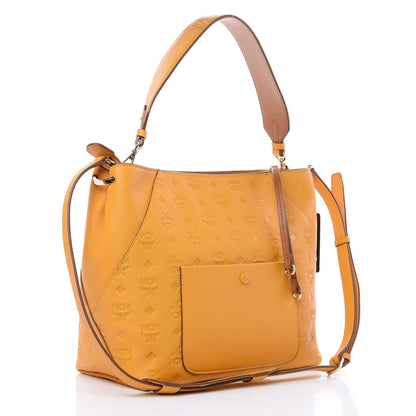 MCM Calfskin Ottomar Monogram Medium Klara Hobo Golden Mango 3 of 10