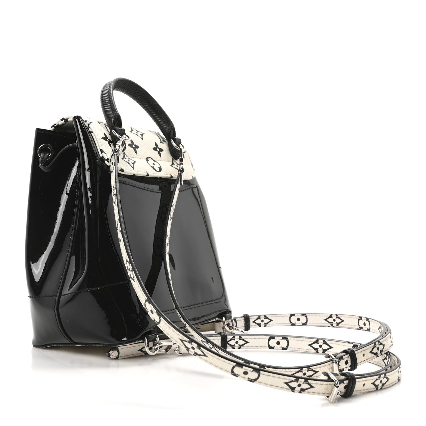 Patent Monogram Hot Springs Backpack Black White