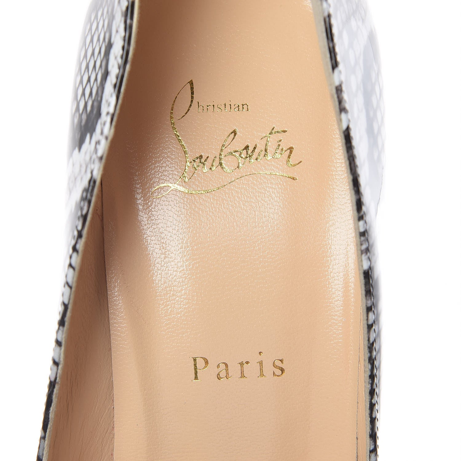 Christian Louboutin Patent Degrade Snakeskin Printed Pigalle Follies 100 Pumps 40.5 Black Roccia 7 of 8