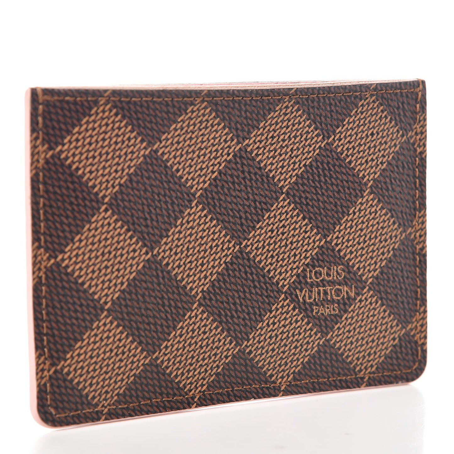 Damier Ebene Caissa Card Holder Rose Ballerine