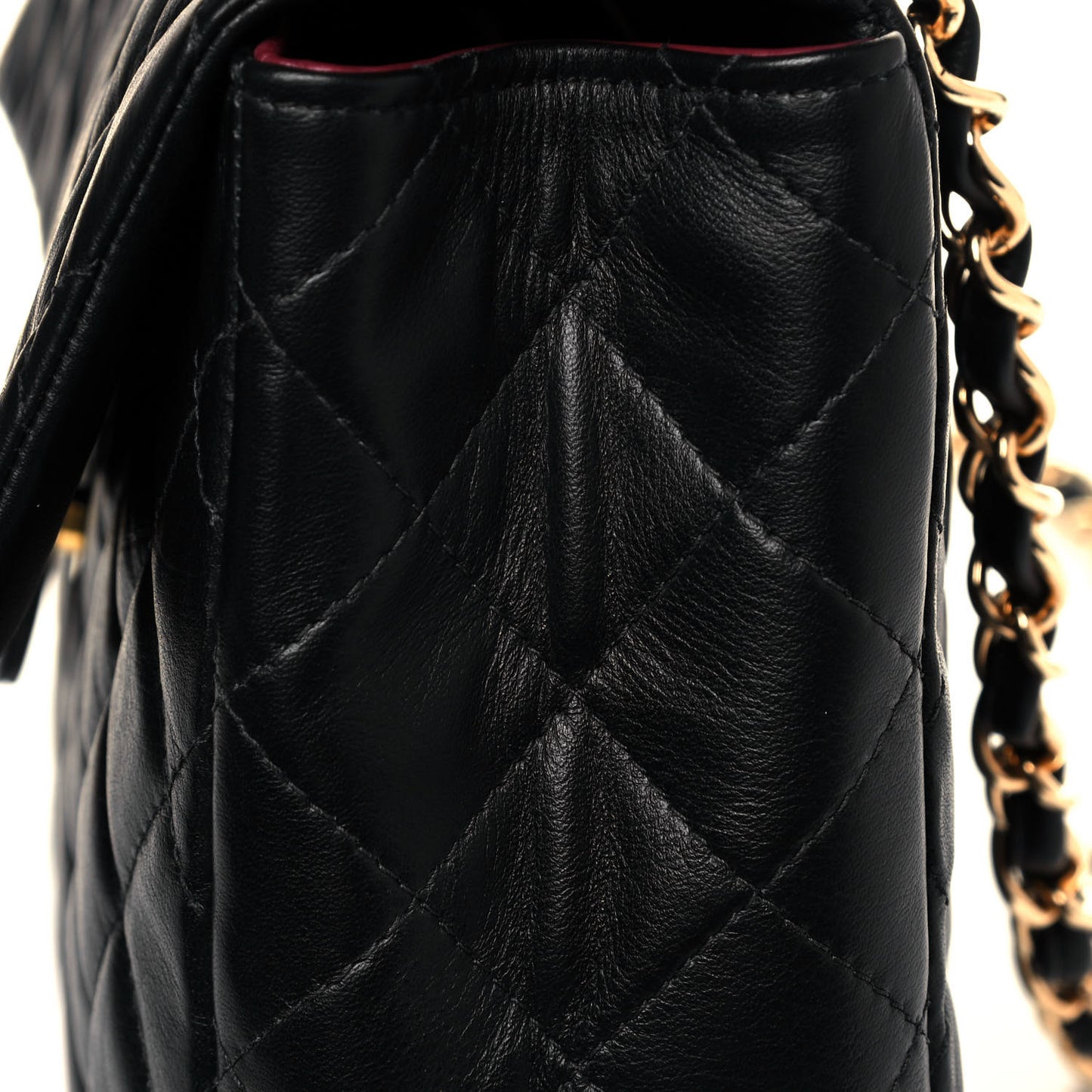 Lambskin Quilted Jumbo Single Flap Black