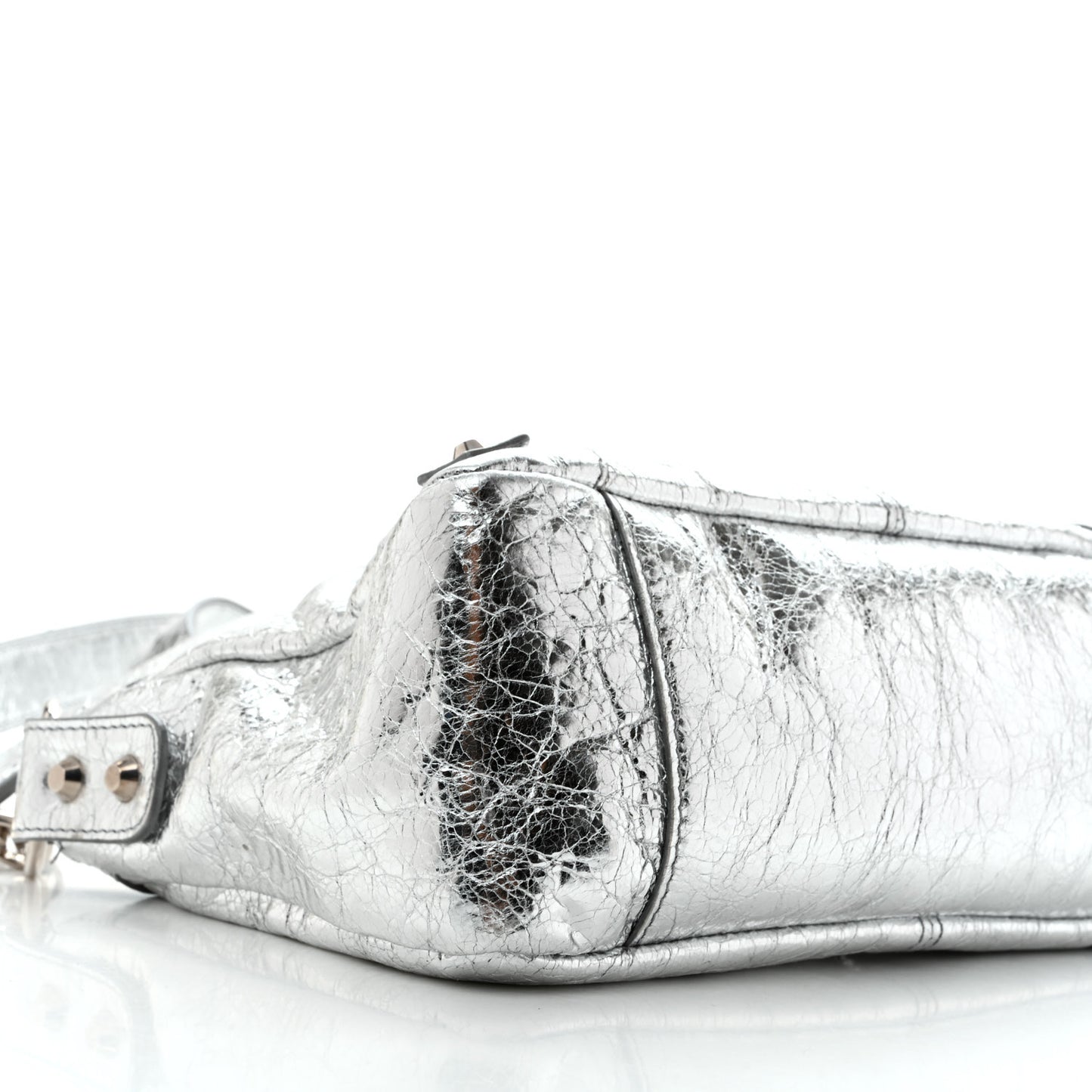 Metallized Agneau Arena Classic Hardware Mini Le City Moto Silver
